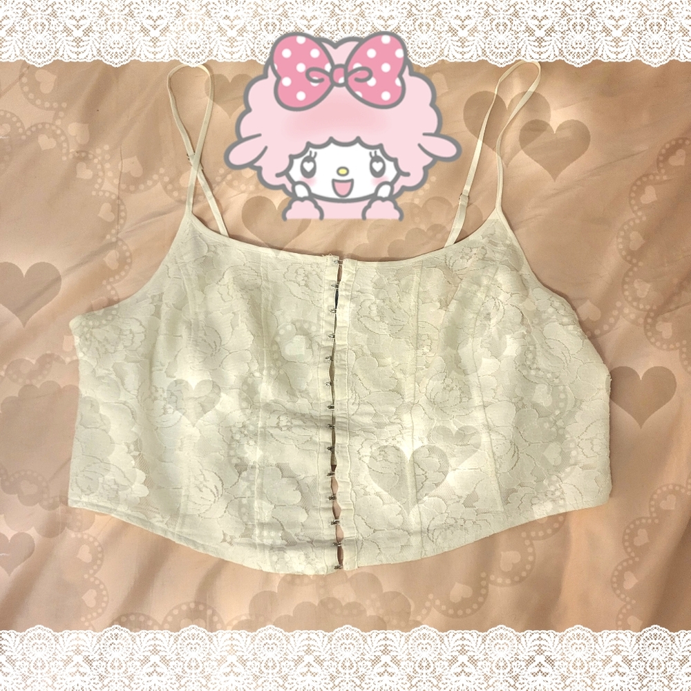 White Lace Corset Tank Top XXL